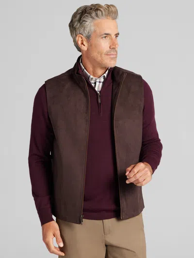 Joseph Abboud Big & Tall Men's Modern Fit Faux Suede Vest In Brown