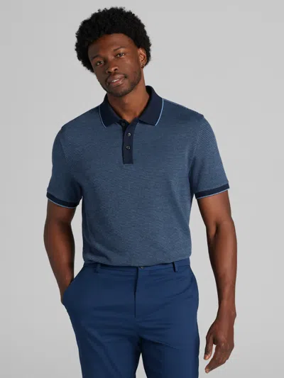 Joseph Abboud Big & Tall Men's Modern Fit Jacquard Polo In Blue