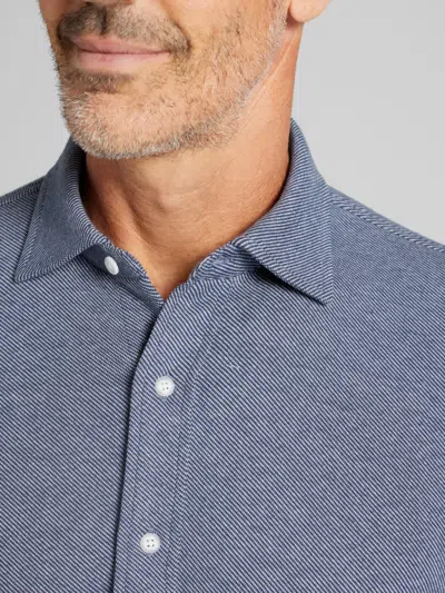 Joseph Abboud Big & Tall Men's Modern Fit Knit Overshirt In Blue