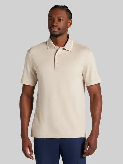 Joseph Abboud Modern Fit Luxe Cotton Polo In Neutral