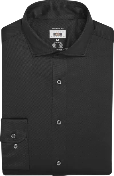 Joseph Abboud Big & Tall Men's Modern Fit Performance Knit Twill Dress Shirt In Black