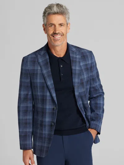 Joseph Abboud Big & Tall Men's Modern Fit Plaid Sport Coat In Blue