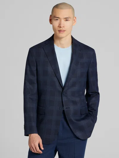 Joseph Abboud Big & Tall Men's Modern Fit Plaid Sport Coat In Blue
