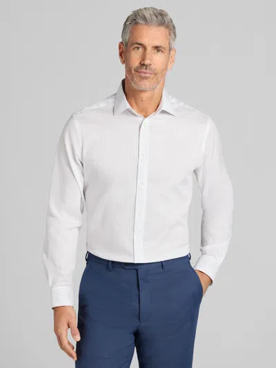 Joseph Abboud Big & Tall Men's Modern Fit Stripe Dress Shirt In White