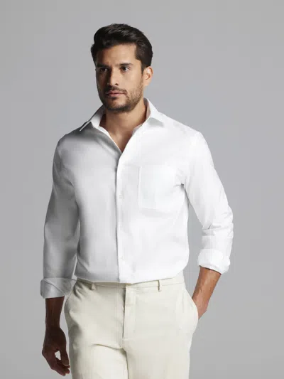 Joseph Abboud Big & Tall Men's Modern Fit Wrinkle-resistant 100% Cotton Dress Shirt In White