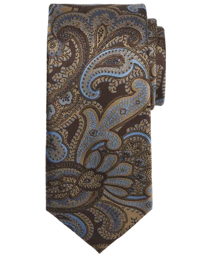 Joseph Abboud Big & Tall Men's Narrow Giga Paisley Tie In Brown
