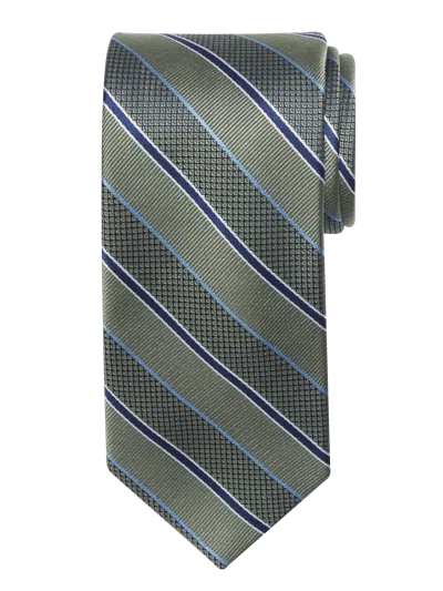 Joseph Abboud Big & Tall Men's Narrow Multi-texture Stripe Tie In Green