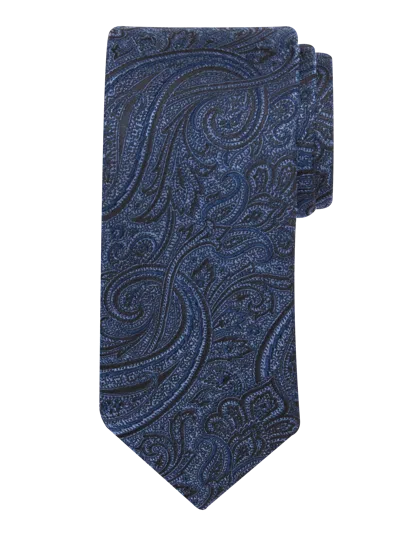 Joseph Abboud Big & Tall Men's Narrow Sweeping Paisley Tie In Blue