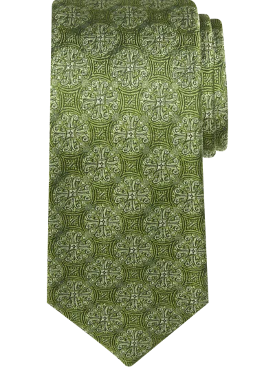 Joseph Abboud Big & Tall Men's Narrow Tonal Medallion Tie In Green