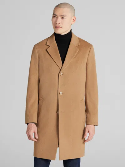 Joseph Abboud Big & Tall Men's Signature Wool Blend Overcoat In Brown