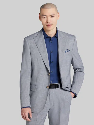 Joseph Abboud Modern Fit Plaid Men's Suit Jacket In Gray