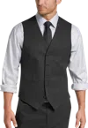Joseph Abboud Big & Tall Modern Fit Wool Men's Suit Vest Charcoal Tic - Size: 2x In Gray