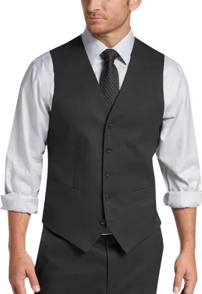 Joseph Abboud Big & Tall Modern Fit Wool Men's Suit Vest Charcoal Tic - Size: 2x In Gray