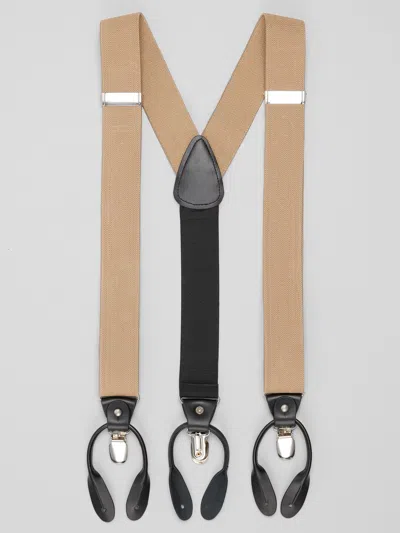 Joseph Abboud Chevron Convertible Stretch Suspender In Brown