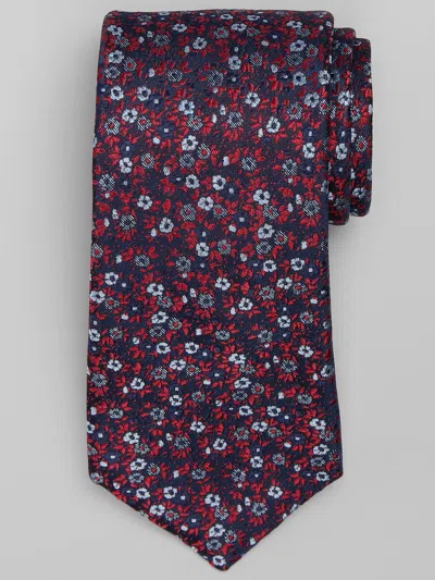 Joseph Abboud Chine Floral Tie In Burgundy