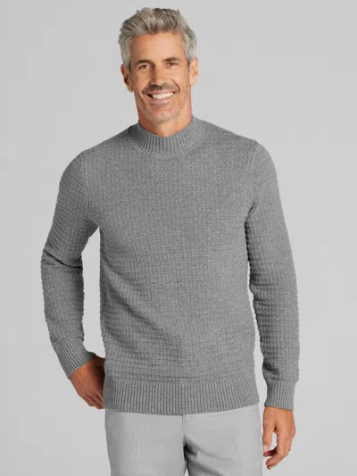 Joseph Abboud Chunky Knit Mock Neck Sweater In Gray