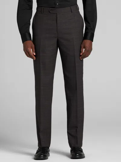 Joseph Abboud Classic Fit Check Men's Suit Pants In Brown