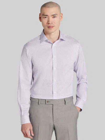 Joseph Abboud Big & Tall Men's Classic Fit Double-check Dress Shirt In Purple