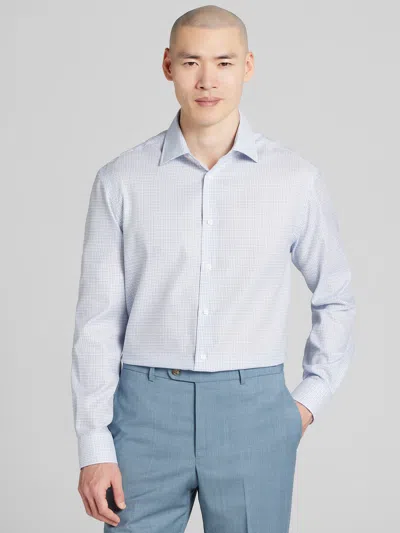 Joseph Abboud Big & Tall Men's Classic Fit Plaid Dress Shirt In Blue