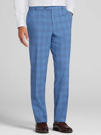 Joseph Abboud Classic Fit Plaid Men's Suit Pants In Blue