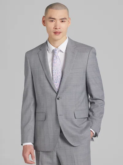 Joseph Abboud Classic Fit Wool Blend Plaid Men's Suit Jacket In Gray