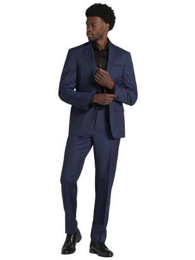 Joseph Abboud Classic Fit Wool Blend Windowpane Men's Suit In Blue