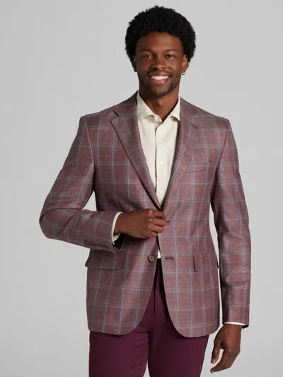 Joseph Abboud Classic Fit Wool Blend Windowpane Sport Coat In Brown