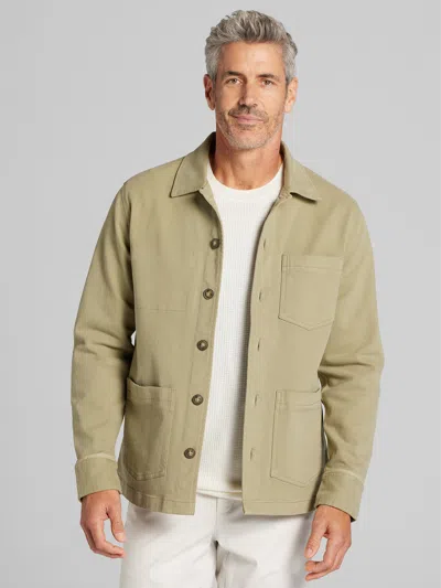 Joseph Abboud Comfort Stretch Twill Chore Jacket Olive - Size: Xl In Green