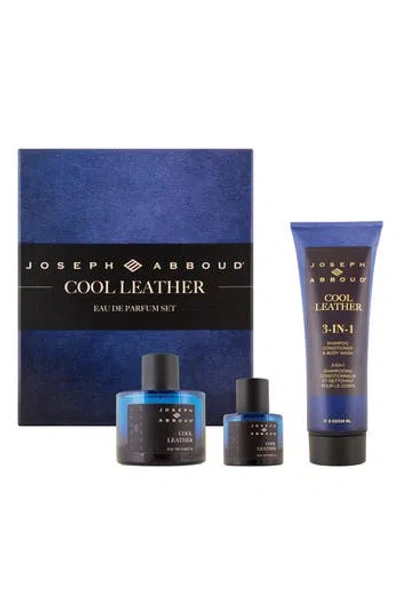 Joseph Abboud Cool Leather Eau De Parfum Set In Transparent