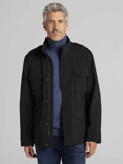 Joseph Abboud Crinkle Field Jacket In Black