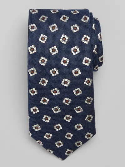 Joseph Abboud Faux Knit Floral Tie In Gray
