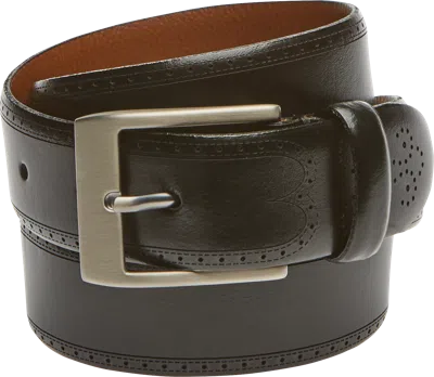 Joseph Abboud Feather Edged Laser Detail Leather Belt