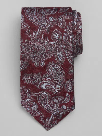 Joseph Abboud Filetto Paisley Tie Burgundy - Size: One Size In Red
