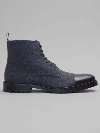 Joseph Abboud Flannel With Leather Cap Toe Boots In Blue