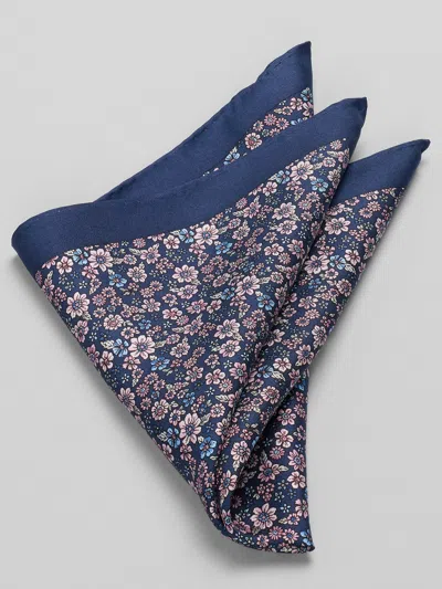 Joseph Abboud Floral Pocket Square In Blue