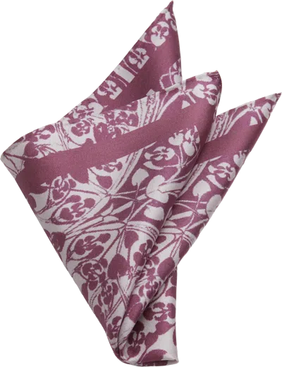 Joseph Abboud Floral Silk Pocket Square Grape - Size: One Size