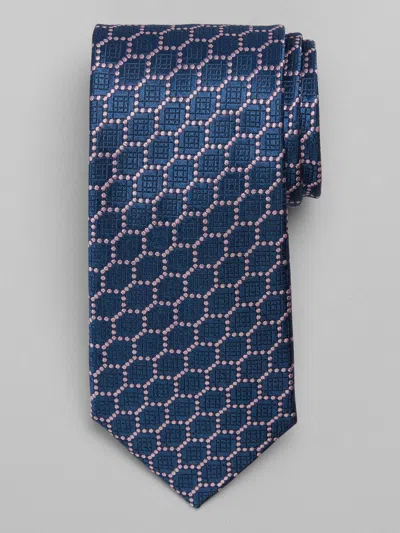 Joseph Abboud Geometric Honeycomb Tie In Blue
