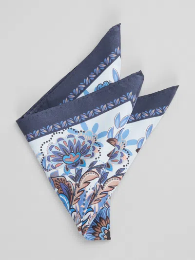 Joseph Abboud Kaleidoscope Medallion Pocket Square In Navy