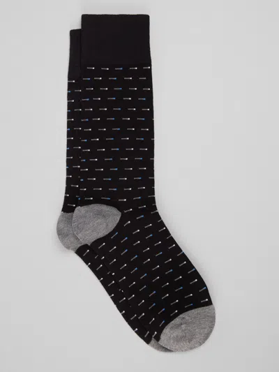 Joseph Abboud Line Dot Pattern Socks, 1-pair In Black