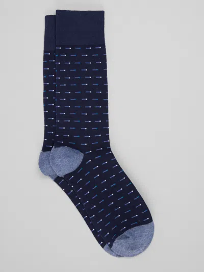 Joseph Abboud Line Dot Pattern Socks, 1-pair In Blue