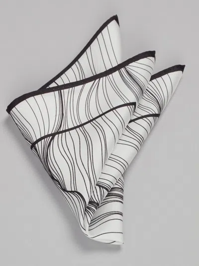 Joseph Abboud Linear Abstract Leaf Pocket Square In Blue