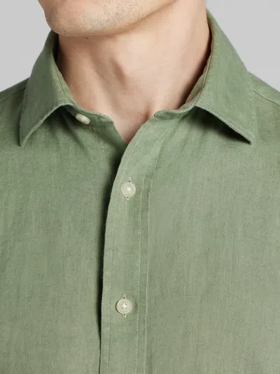 Joseph Abboud Linen Button Up Shirt In Green