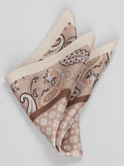 Joseph Abboud Medallion Paisley Pocket Square In Pink