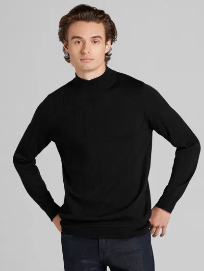 Joseph Abboud Merino Wool Mock Neck Sweater In Black