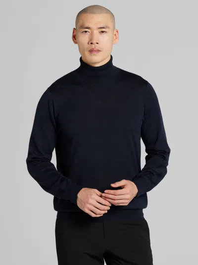Joseph Abboud Merino Wool Turtleneck Sweater In Blue