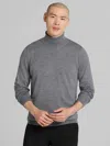 Joseph Abboud Merino Wool Turtleneck Sweater In Gray