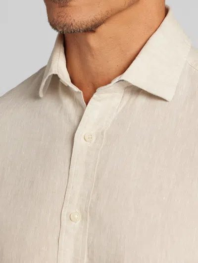 Joseph Abboud Modern Fit 100% Linen Button Up Shirt In Neutral