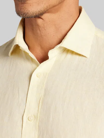 Joseph Abboud Modern Fit 100% Linen Button Up Shirt In Yellow