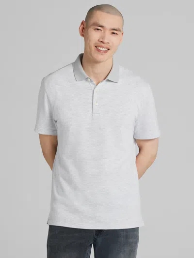 Joseph Abboud Modern Fit Basketweave Jacquard Polo In Gray