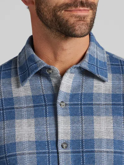 Joseph Abboud Modern Fit Button-up Overshirt In Blue